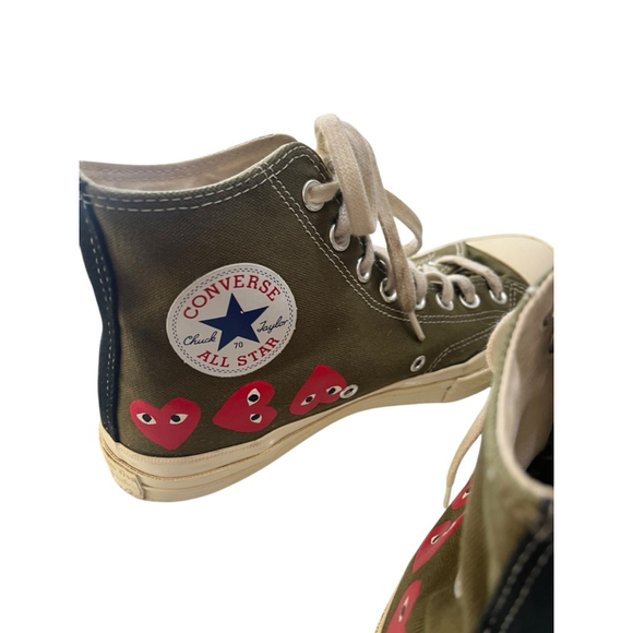 Converse x Comme des Garcons Play Chuck 70 Heart Sneakers Shoe Size 7 M, 9W Red - Picture 7 of 8